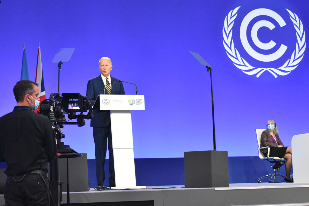 El presidente de los Estados Unidos, Joseph R. Biden, interviene en la inauguración de la Conferencia sobre el clima de la COP26 en Glasgow.