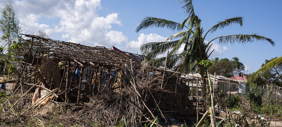 Una casa de Nhangau, Mozambique, completamente destruida por el ciclón Idai que ha afectado Mozambique, Zimbabwe y Malawi.