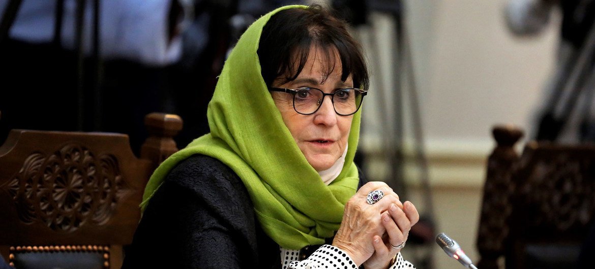 Deborah Lyons, representante especial de la ONU para Afgnistán, en el Consejo de Seguridad.