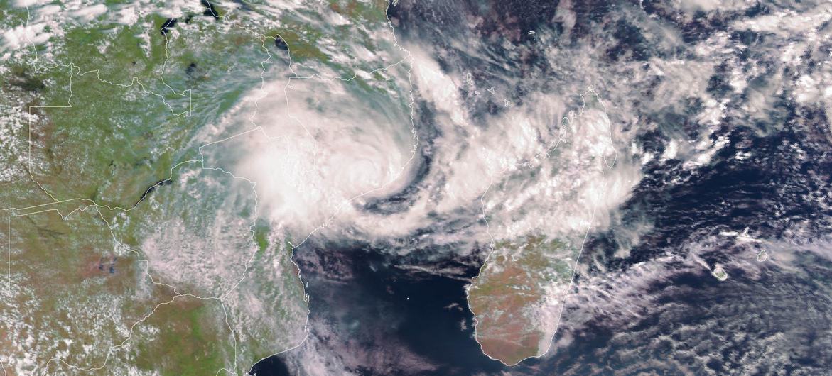 La tormenta tropical Ana sobre Mozambique el pasado 24 de enero.