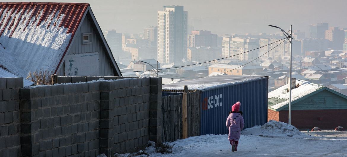 Aire contaminado en Ulaanbaatar, Mongolia