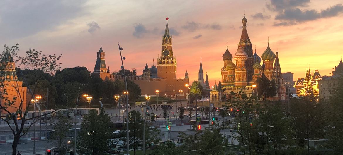 Vista de Moscú al atardecer