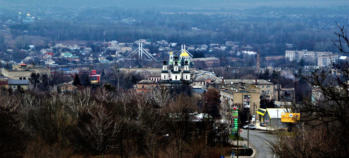 Panorámica de la ciudad de Izyum, en Ucrania