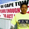 Gloria, que es VIH positiva hace parte de la comunidad de Khayelitsha y colabora con una campaña de concienciación.