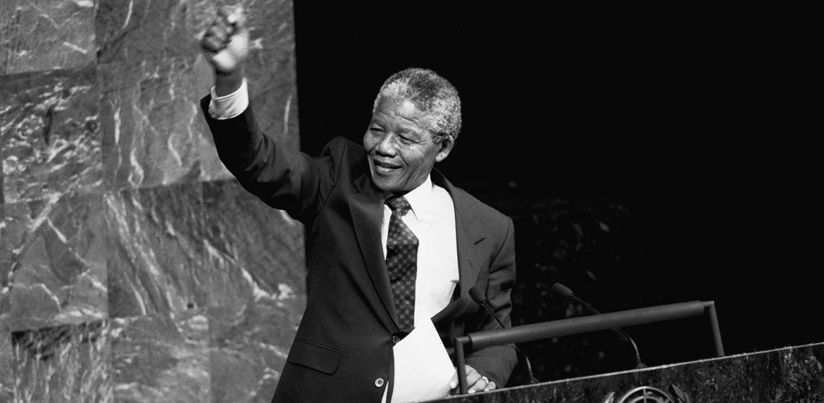 Nelson Mandela, en la Asamblea General de la ONU en 1990. Foto de archivo: ONU/P. Sudhakaran