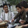Jóvenes estudiantes del Instituto Nacional Afgano de Música.