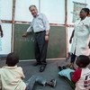 El Secretario General António Guterres en el campamento Mandruzi para damnificados por los ciclones en Mozambique.