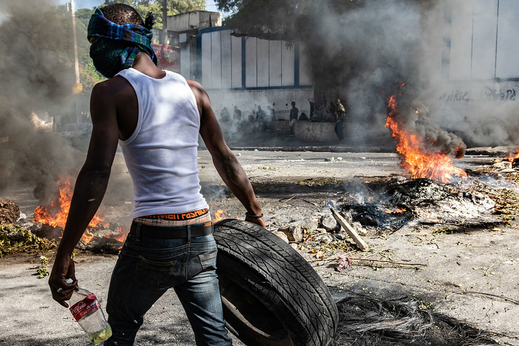 Violencia en las calles de Puerto Príncipe, Haití