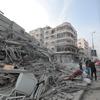 Un edificio desplomado en Gaza.